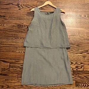 Lungo L'Arno 100% Linen Olive Green Dress🫶